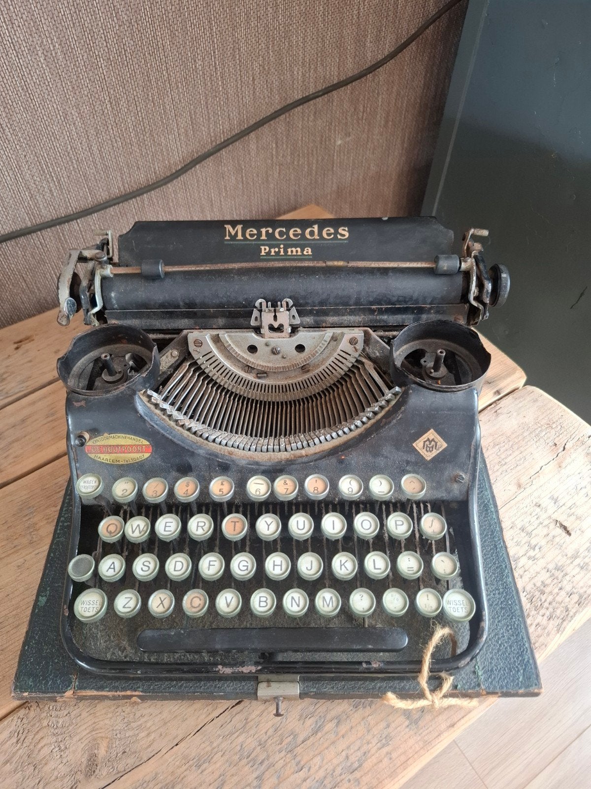 Typemachine Mercedes vintage landelijk Brocante decoratie, Ophalen of Verzenden