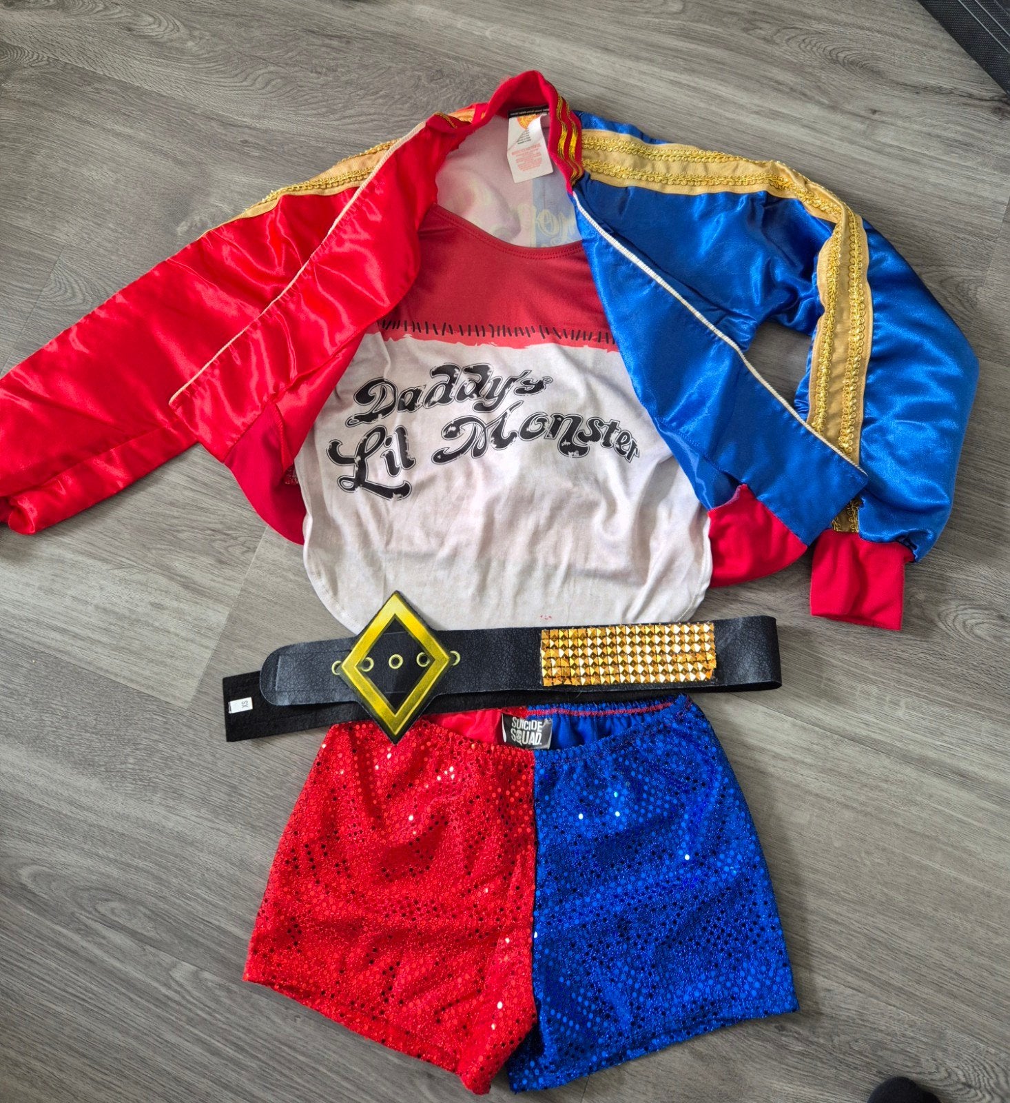 Harley Quinn kostuum maat xs 1x gedragen, Ophalen of Verzenden, Zo goed als nieuw, Pak of Jurk