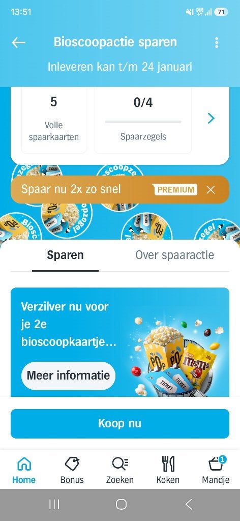 2e bioscoop kaartje gratis, Albert Heijn, Ophalen