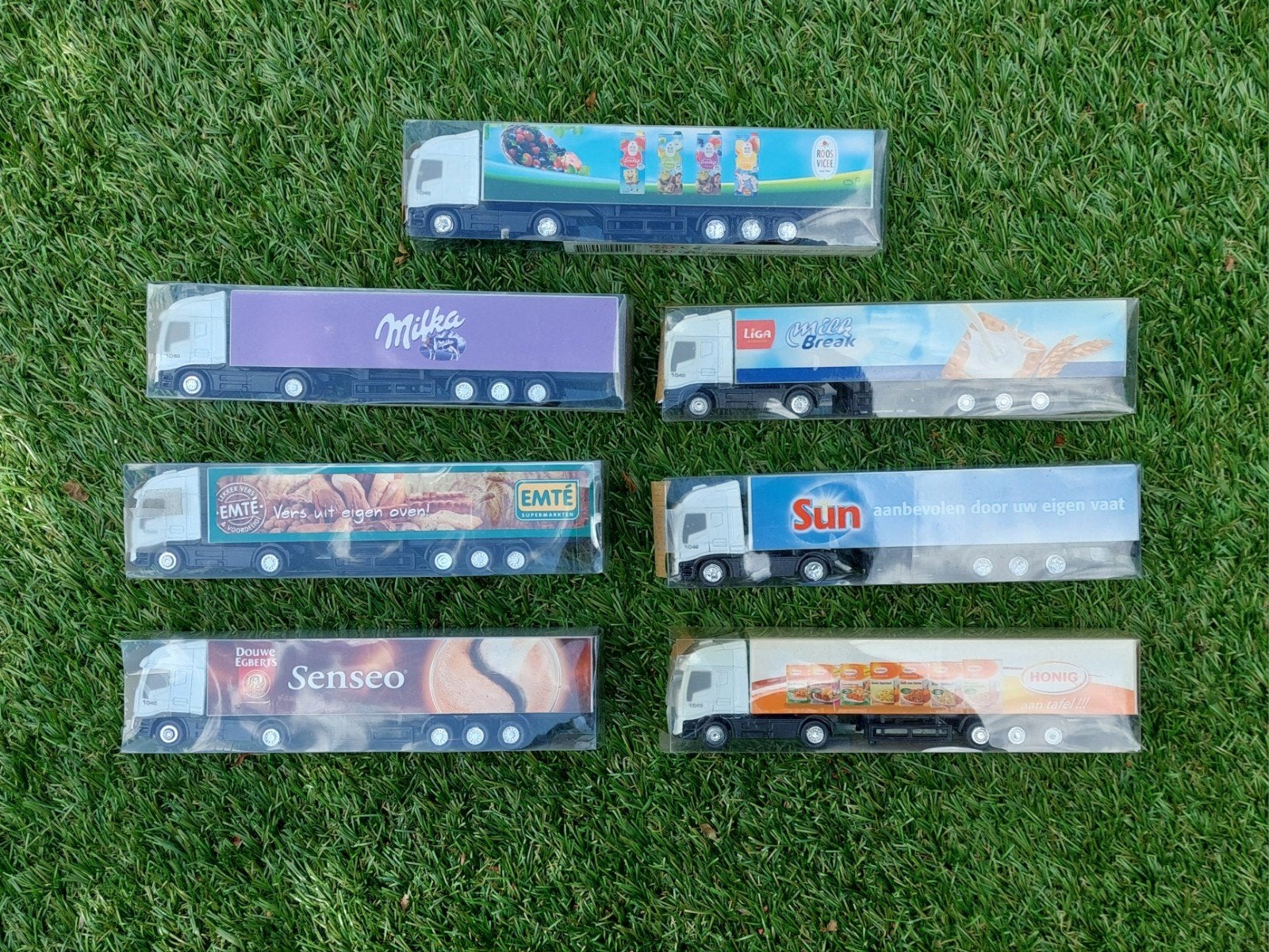 Miniatuur vrachtwagens reclame 7 stuks opleggers modelspoor, Hobby en Vrije tijd, Modelauto's | 1:87, Ophalen of Verzenden, Zo goed als nieuw