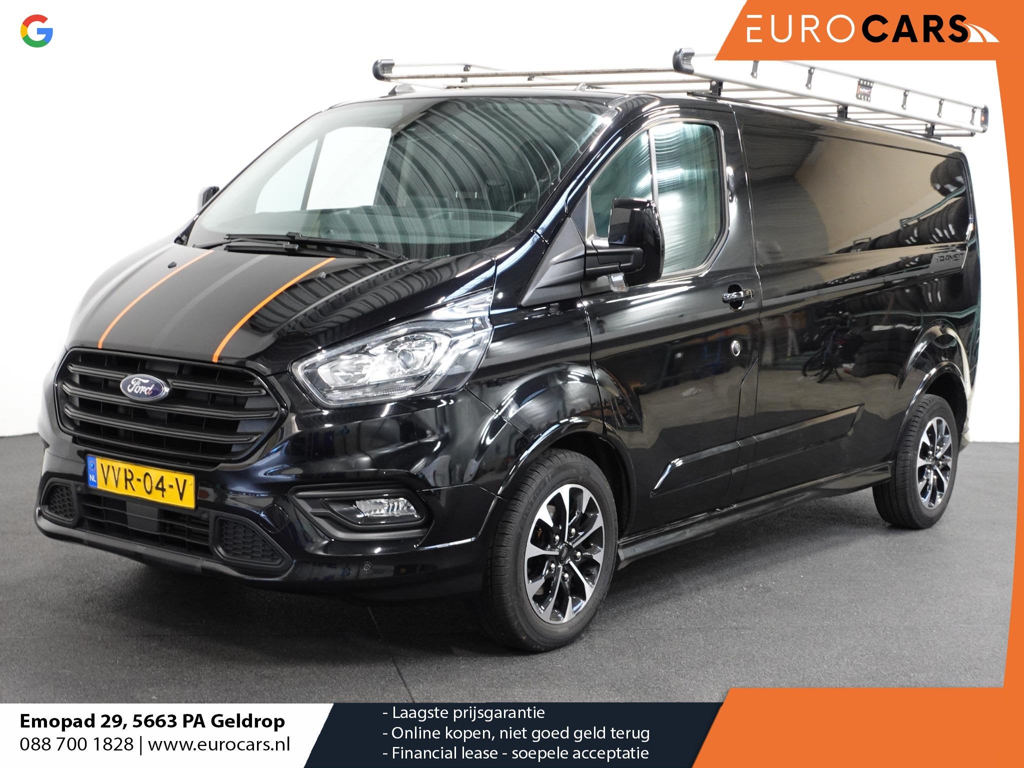Ford Transit Custom 170pk Automaat L2H1 Raptor Edition Navig, Auto's, Bestelauto's, 4 cilinders, Leder en Stof, Zwart, Origineel Nederlands