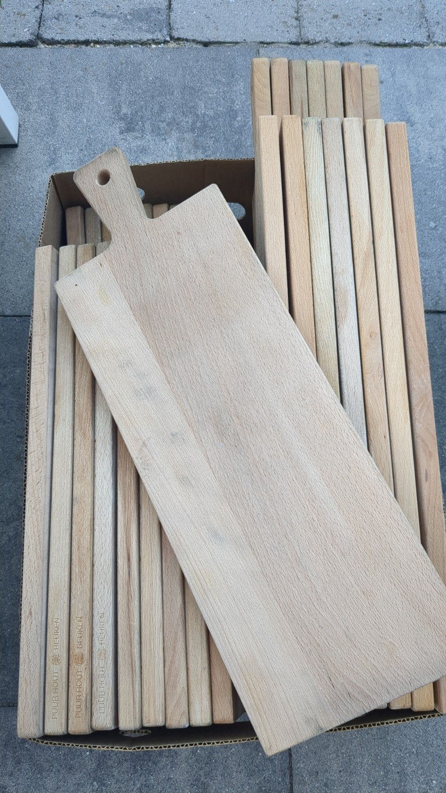 Partij beuken serveerplanken, 17 stuks, diverse maten, Ophalen of Verzenden
