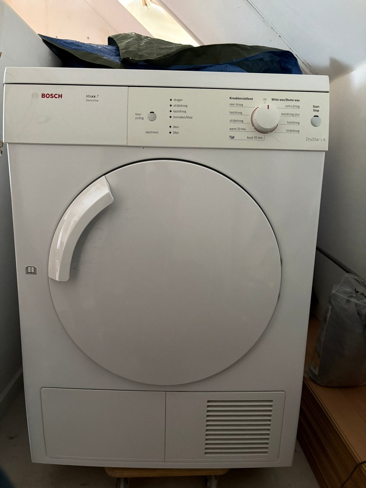 Bosch maxx 7 sensitive droger met luchtafvoer, Ophalen, 6 tot 8 kg, Gebruikt, Luchtafvoer