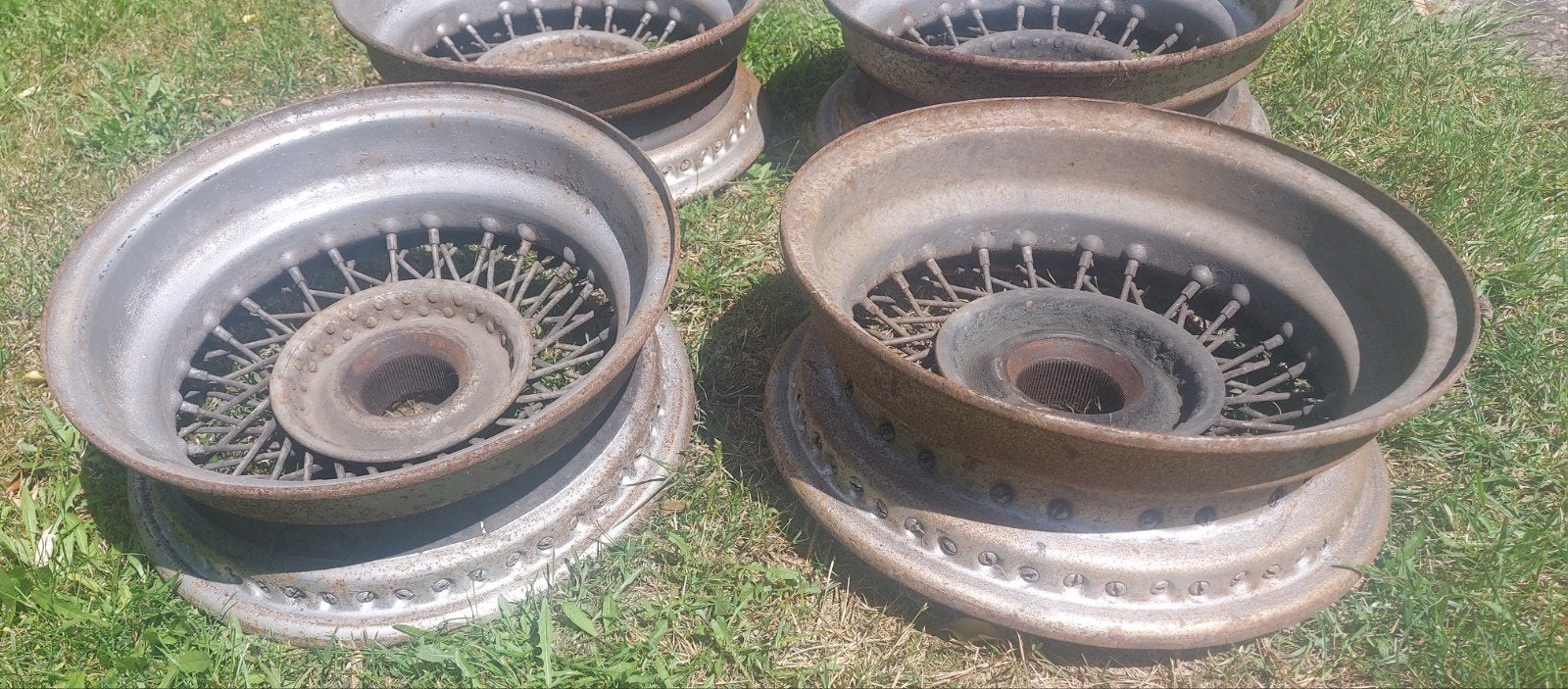 4 gebr. spaakwielen 72 sp. voor MG, Austin Healy of Triumpf, Ophalen, Gebruikt, Velg(en), Personenwagen