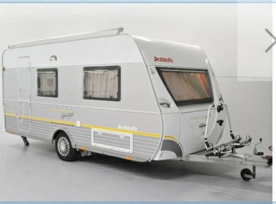 dethleffs lifestyle caravan, Caravans en Kamperen, Caravans, Dwarsbed, Tot en met 2, Schokbreker, Treinzit