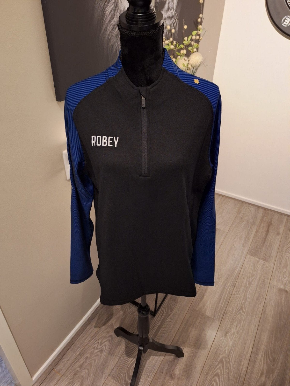 Robey Performance Half-Zip Top Zwart/Koningsblauw Maat M, Maat 48/50 (M), Nieuw, Ophalen of Verzenden, Algemeen