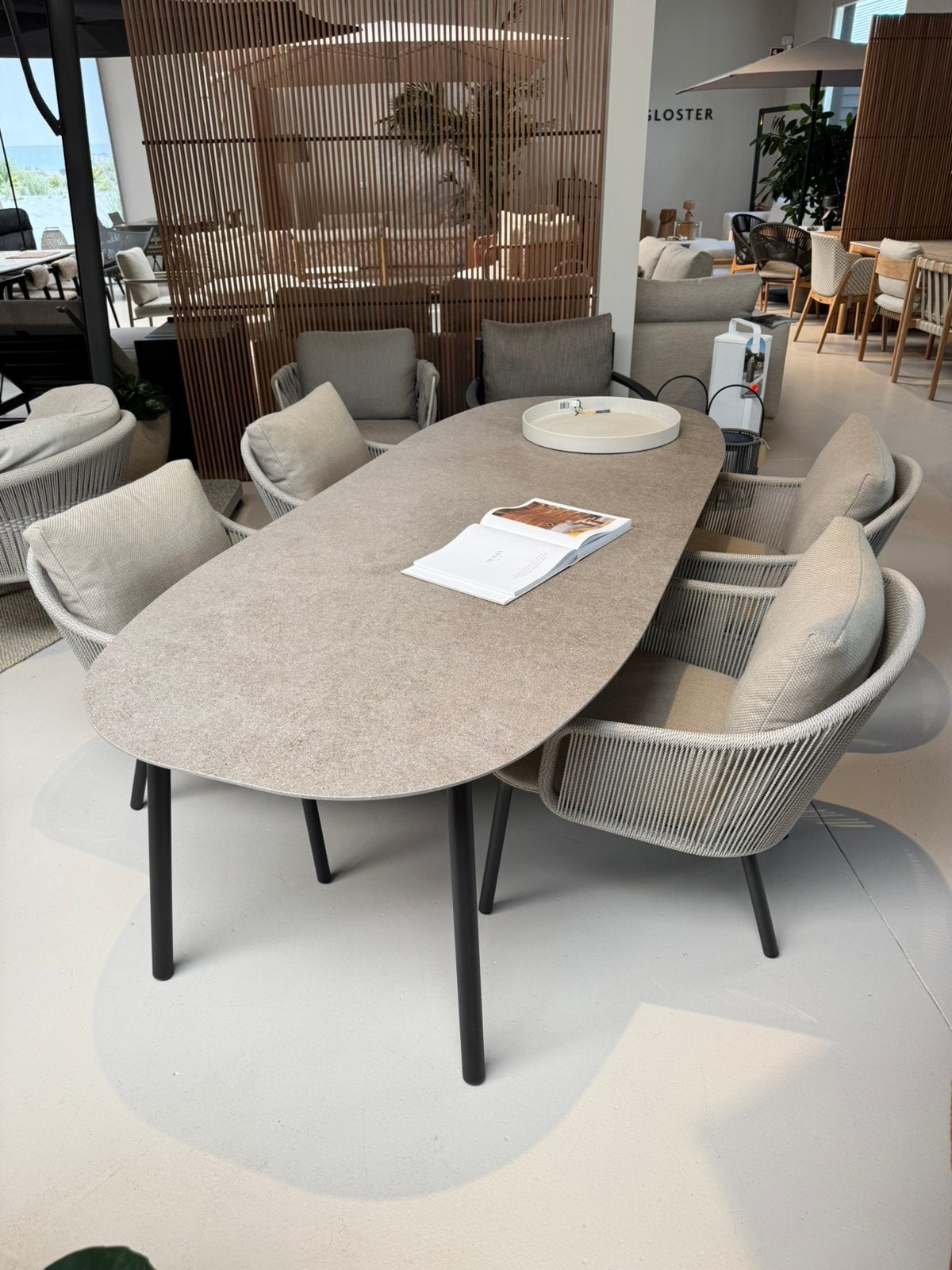 -30% ! Tribù low dining eetset Tosca + Senja - SHOWROOMMODEL, Tuin en Terras, 4 zitplaatsen, Aluminium, Ophalen of Verzenden, Zo goed als nieuw