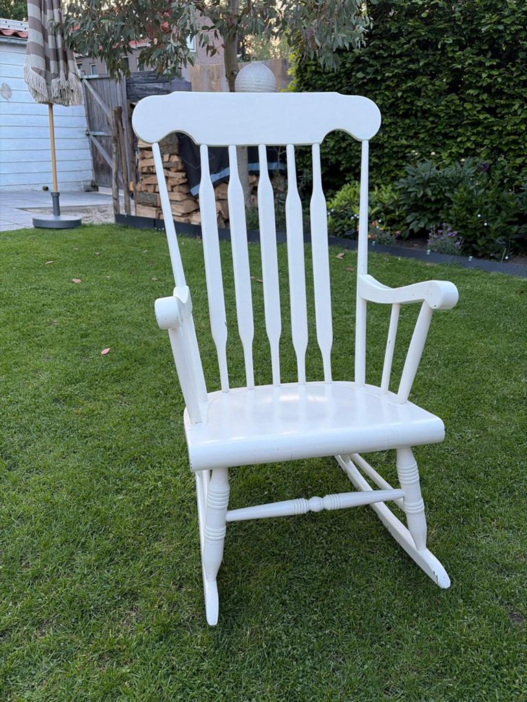 Witte schommelstoel, Ophalen, Gebruikt, Wit, Eén