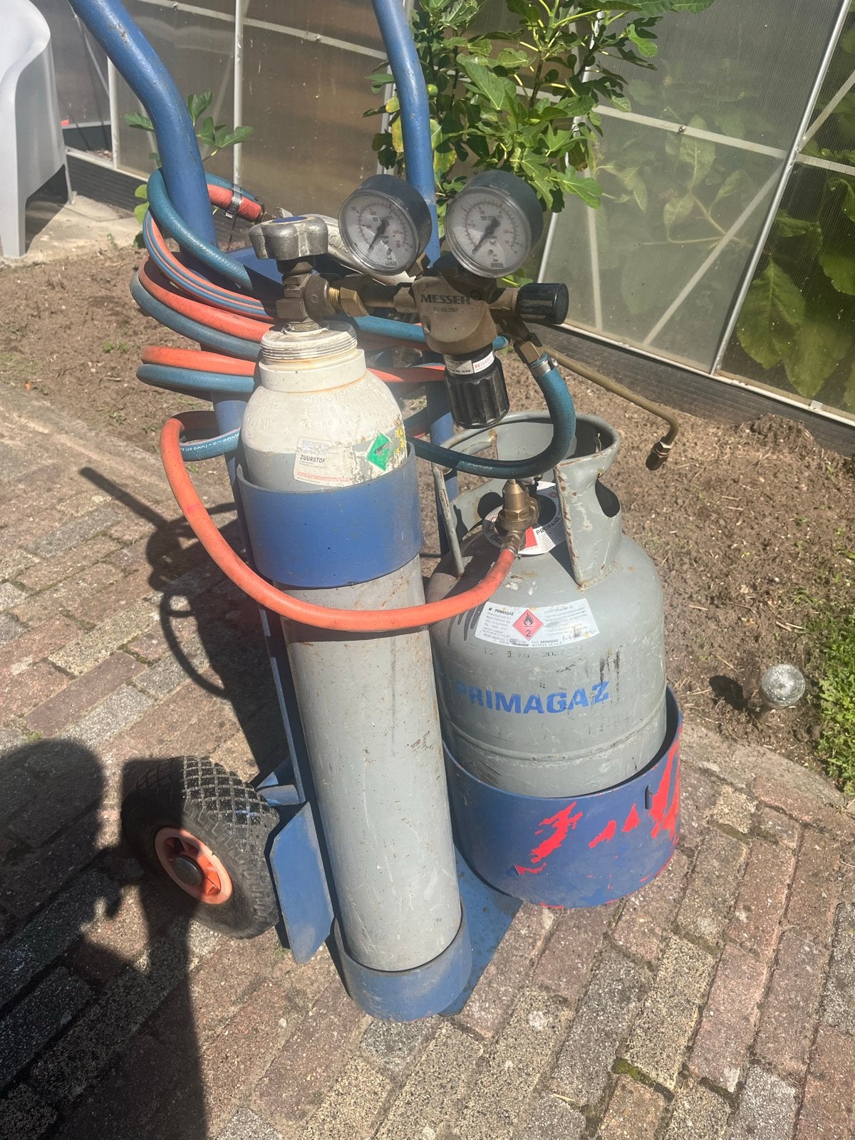 Complete Autogeen Las- en Snijset op Trolley, Doe-het-zelf en Verbouw, Gereedschap | Lasapparaten, Ophalen, Gebruikt, Overige typen