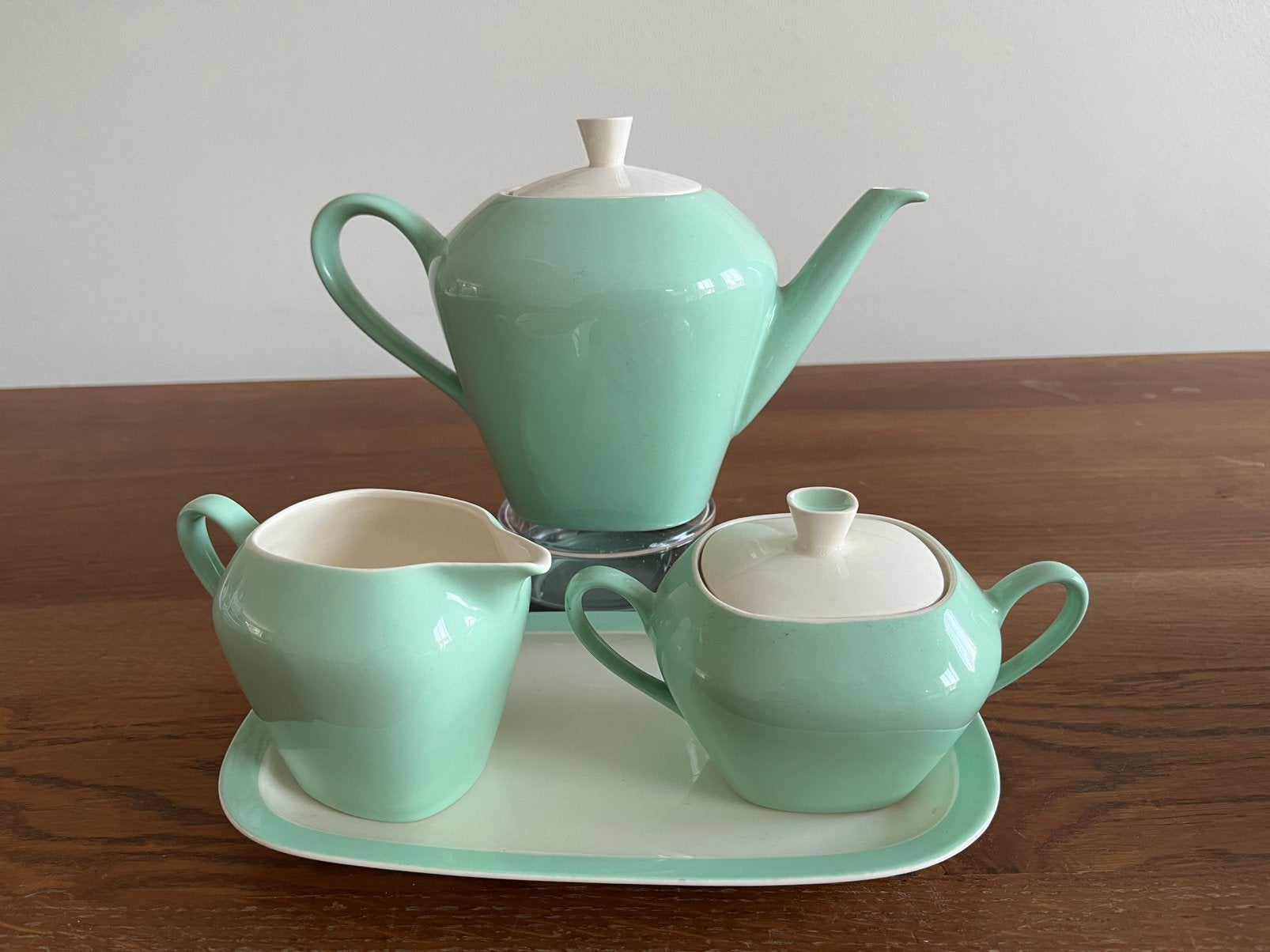 Pastel regout theepot roomstel pastel servies, Ophalen of Verzenden