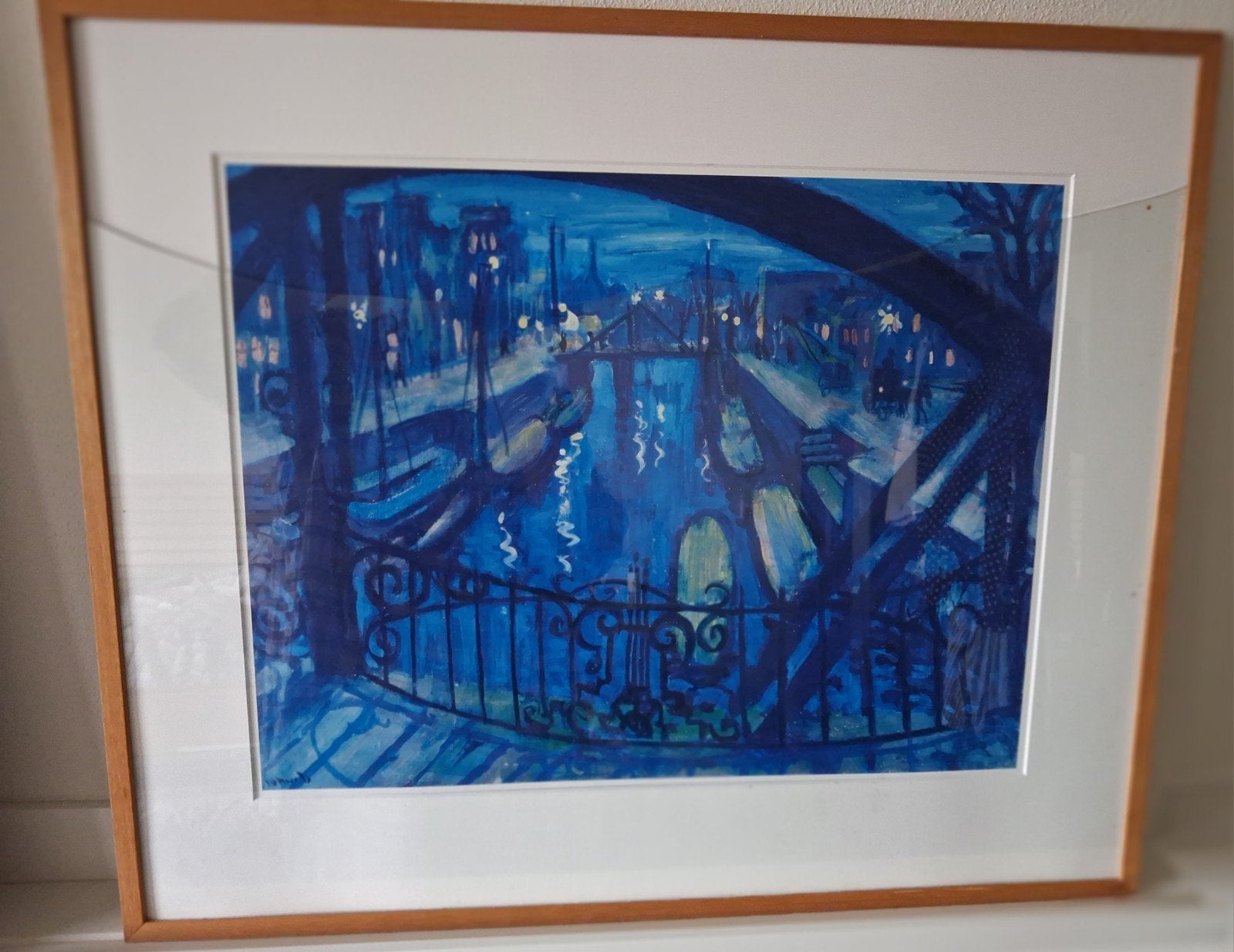 Gezicht op het Lopende Diep vanaf de Boteringebrug, Gelimiteerde oplage, Ophalen of Verzenden, Landschappen, Lithografie