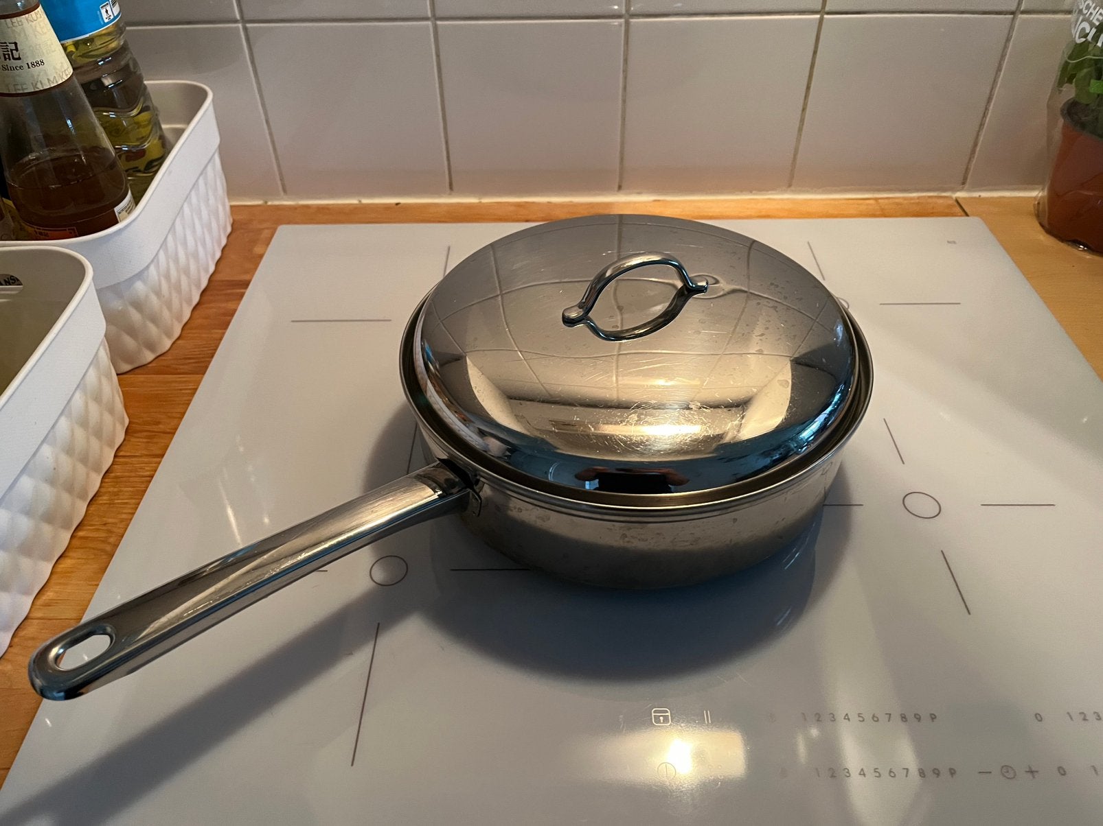 BK koekenpan RVS ~23 cm diameter, Koekenpan, Gebruikt, BK, Ophalen of Verzenden