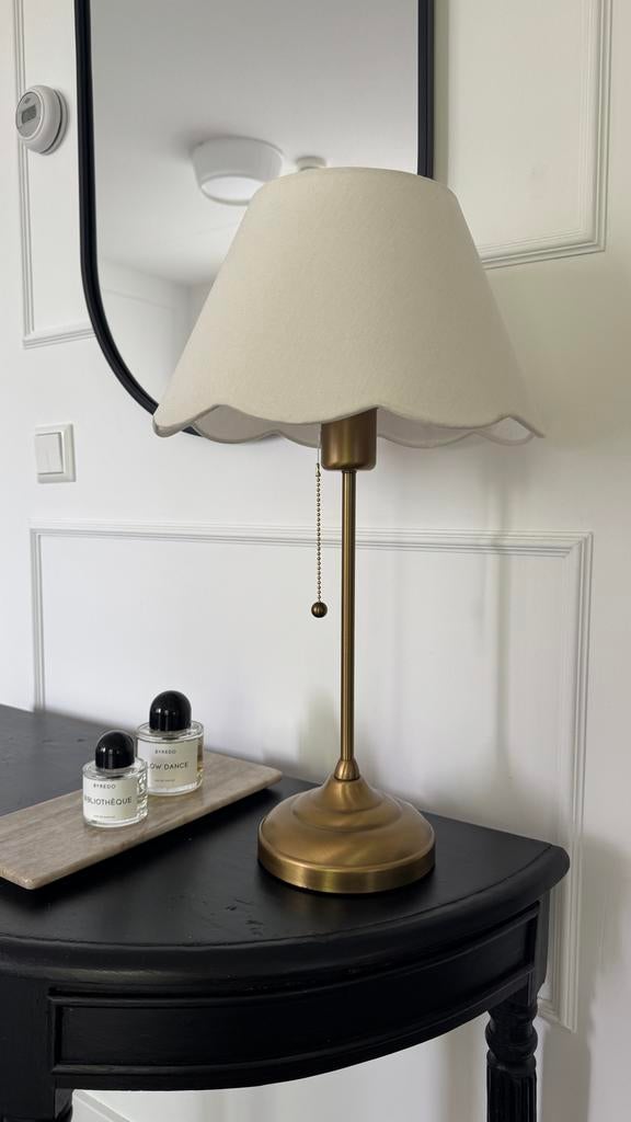 Tafellamp met IKEA ARSTID voet en H&M Home kap (2x), Ophalen, Zo goed als nieuw, Metaal, 50 tot 75 cm