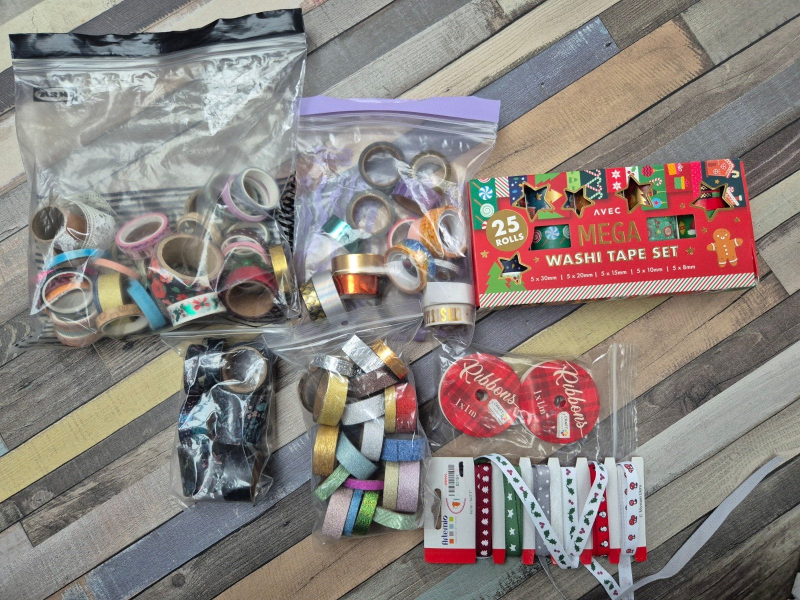 Washi Tape (kerst, glitter, bloemen etc), Hobby en Vrije tijd, Scrapbooking, Ophalen of Verzenden, Zo goed als nieuw, Versiering of Embellishment