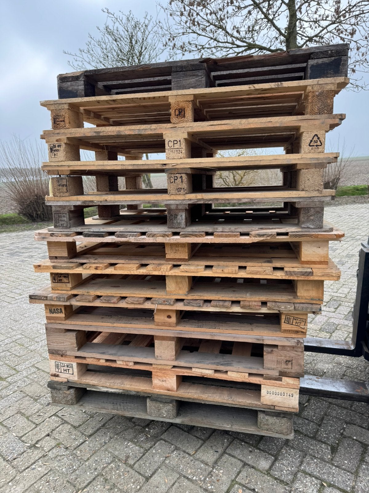 Houten pallets voor transport, palletbank of palletbed, Doe-het-zelf en Verbouw, Hout en Planken, Ophalen, Zo goed als nieuw, Pallet