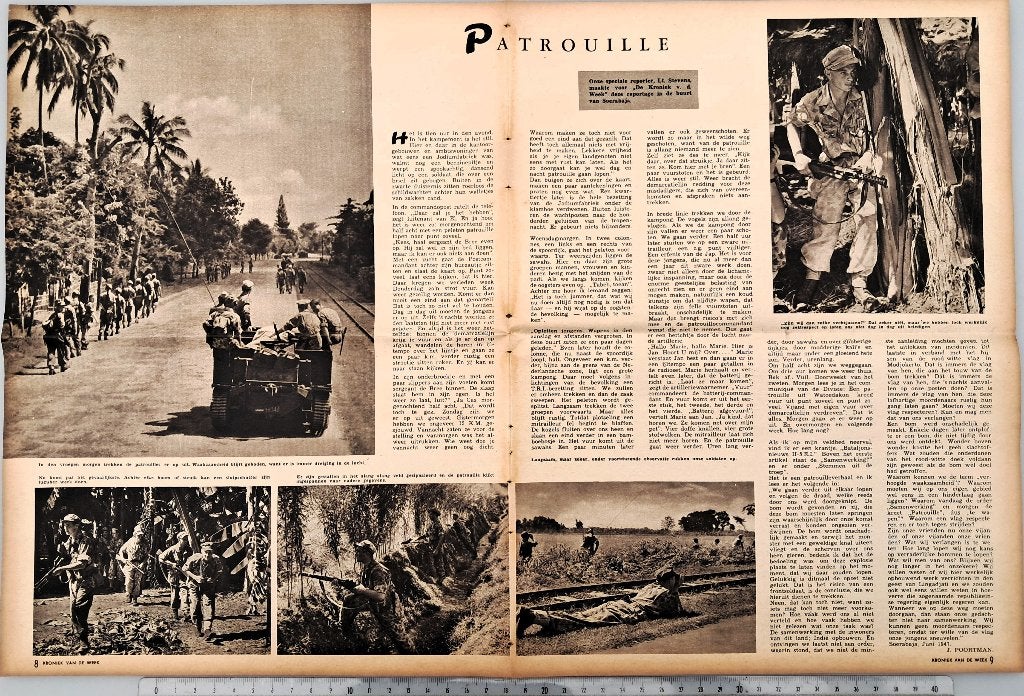 Leger Indië 1947; artikel over Patrouille nabij Soerabaja, Verzenden, 1940 tot 1960, Gebruikt, Overige onderwerpen