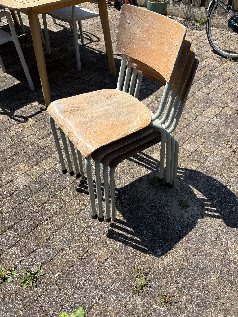 Schoolstoelen, Ophalen, Gebruikt, Bruin, Vier