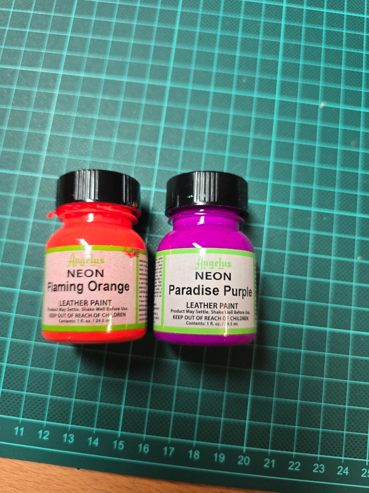 Angelus Neon Leer Verf - Flaming Orange & Paradise Purple, Ophalen of Verzenden