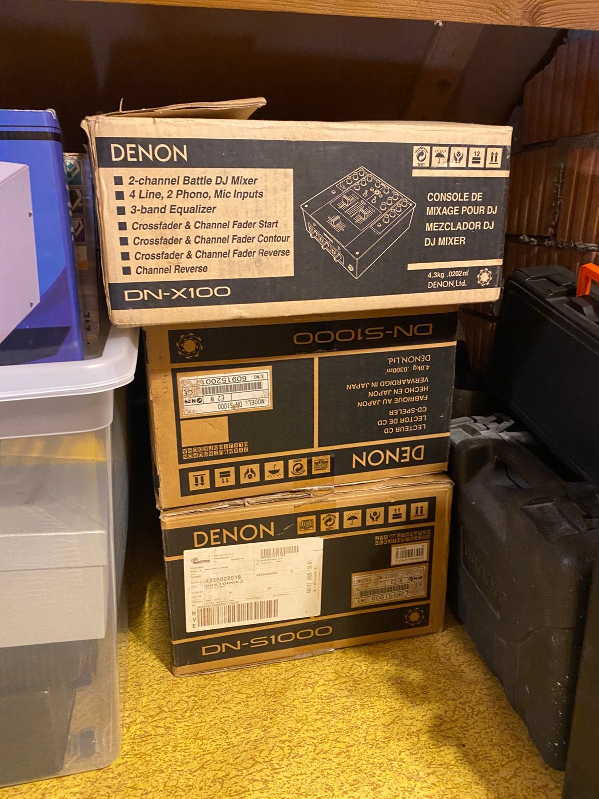 Denon cd spelers mengpaneel dj set in doos, Ophalen, Gebruikt