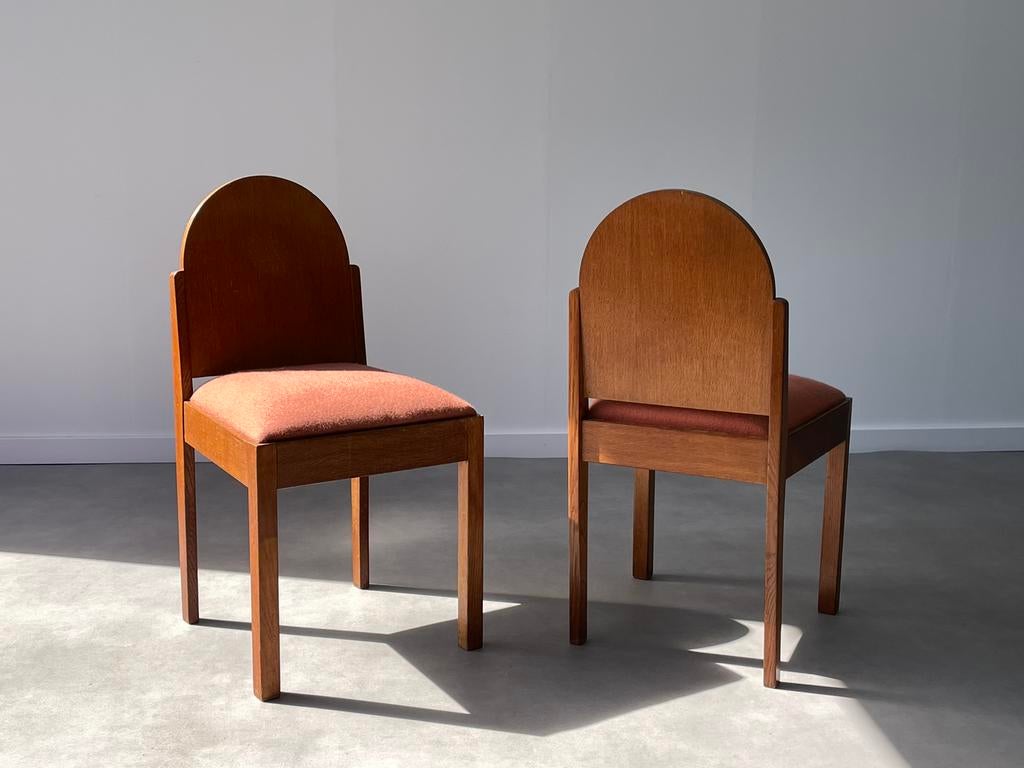 2 x Amsterdamse School stoelen jaren 20’, Huis en Inrichting, Stoelen, Ophalen, Zo goed als nieuw, Bruin, Vijf, Zes of meer stoelen