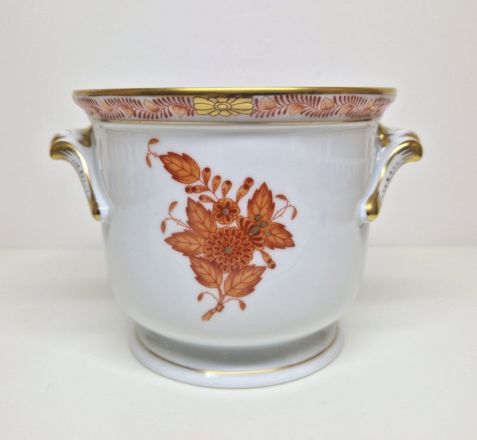 Herend cachepot Apponyi orange decor, Hongarije 20e eeuw., Ophalen