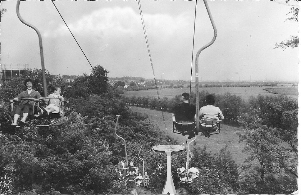 Oosterbeek Kabelzweefbaan 1964 - Nostalgische Ansichtkaart, Ophalen of Verzenden, 1960 tot 1980, Gelopen, Gelderland