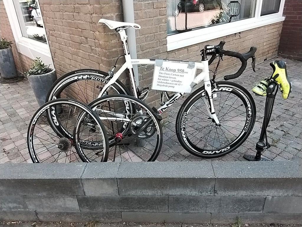 Tica four witte carbonracefiets met titaniumlussen mt 57, Fietsen en Brommers, Fietsen | Vouwfietsen, Ophalen of Verzenden, Gebruikt