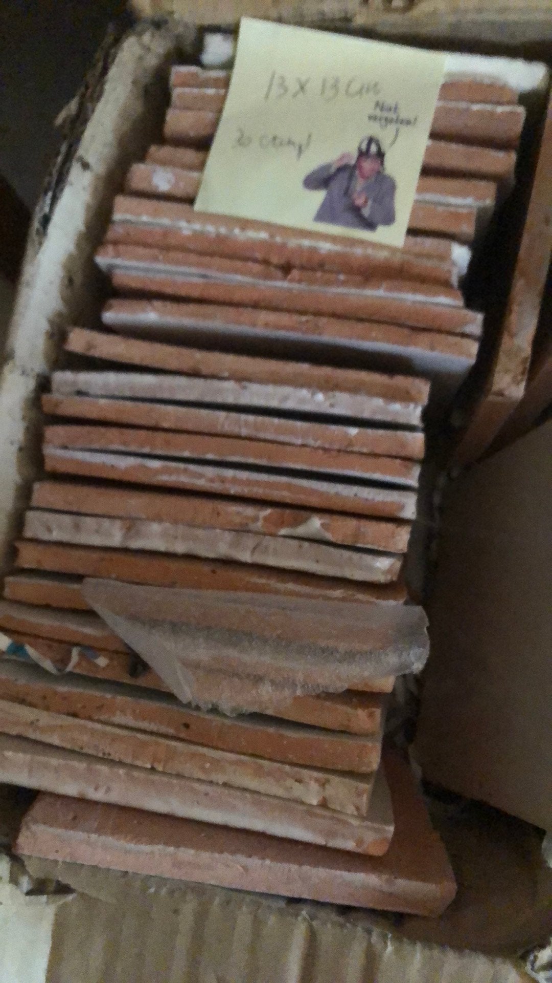 Handgevormde tegels, ‘witjes’ 13/13, Ophalen, Minder dan 20 cm, Zo goed als nieuw, Minder dan 5 m²