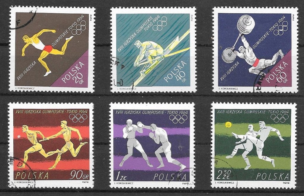 Polen 1964  Olympische Spelen, Verzenden, Polen, Gestempeld