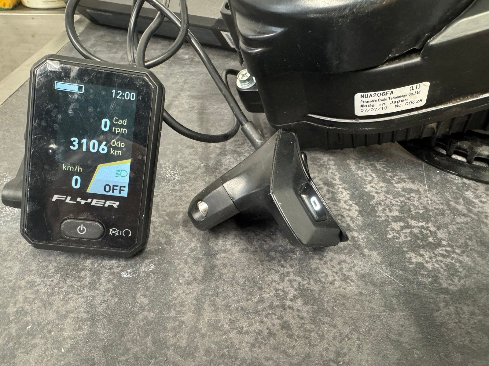 Panasonic NUA206FA motor met display voor Flyer e-bike, Fietsen en Brommers, Ophalen of Verzenden, Gebruikt, Elektrische fiets