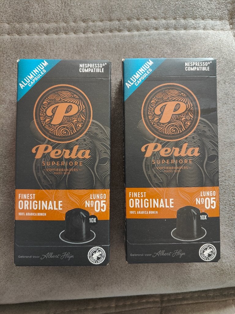 Perla Superiore Lungo 05 Nespresso capsules 2 doosjes nieuw, Diversen, Ophalen of Verzenden