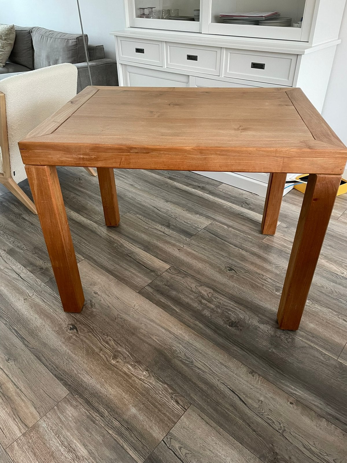 Teak tafel in nette staat, Ophalen, Zo goed als nieuw, Rechthoekig, 50 tot 100 cm