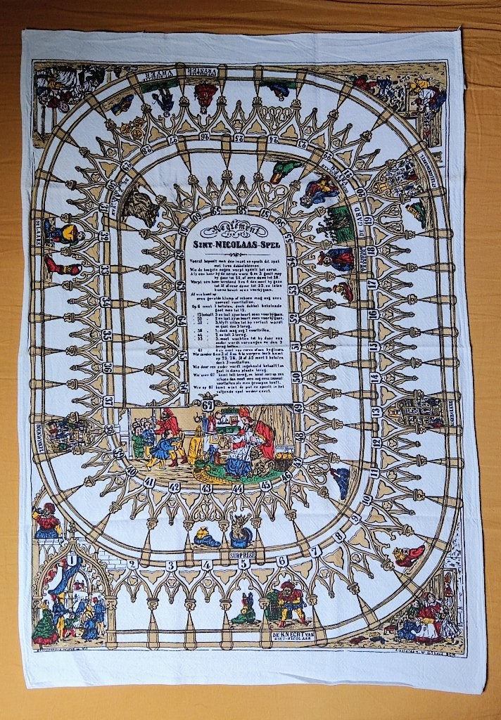 Linnen doek met Sint Nicolaas spel, Diversen, Sinterklaas, Ophalen of Verzenden