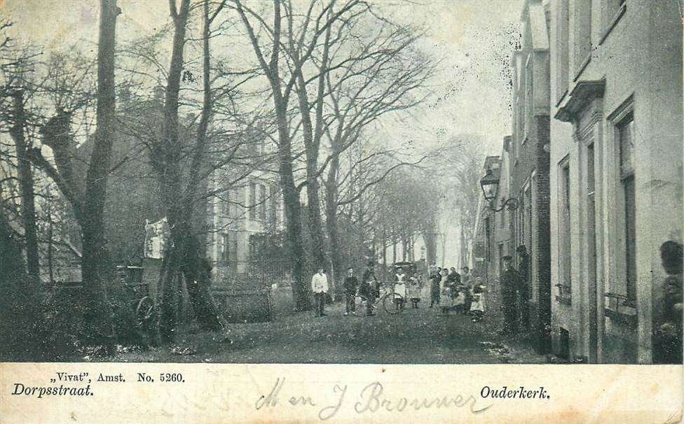 304-246-033 Ouderkerk aan de Amstel  Dorpsstraat, Verzamelen, Ansichtkaarten | Nederland, Verzenden, Voor 1920, Noord-Holland