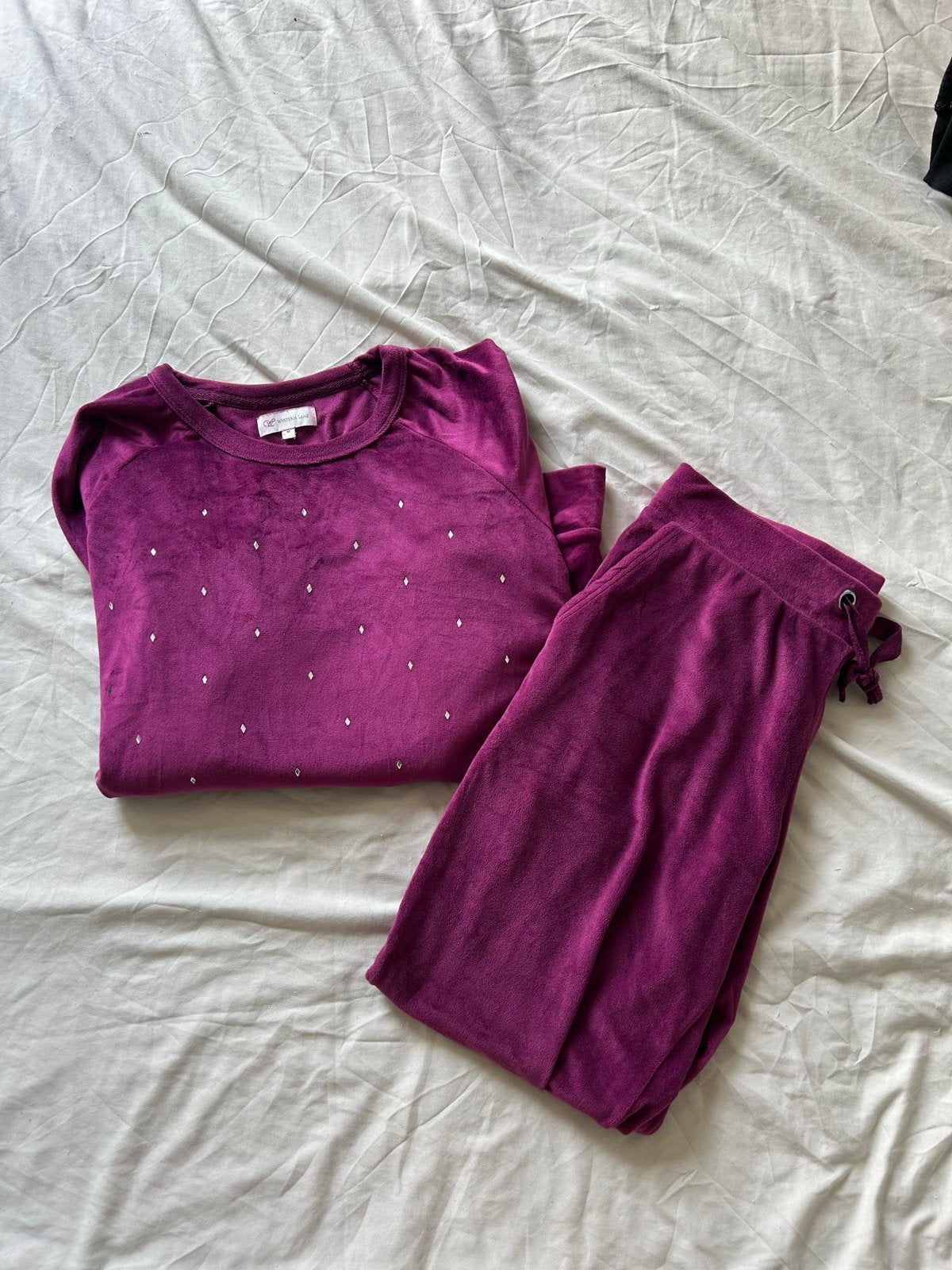 Wysteria Lane Fluweel Lounge Set - Paars, Ophalen of Verzenden, Gedragen, Maat 38/40 (M), Paars