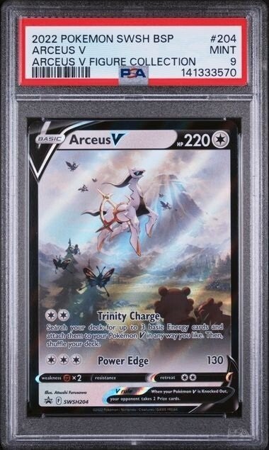 Arceus V SWSH204 Promo PSA 9, Ophalen of Verzenden, Zo goed als nieuw, Losse kaart, Foil