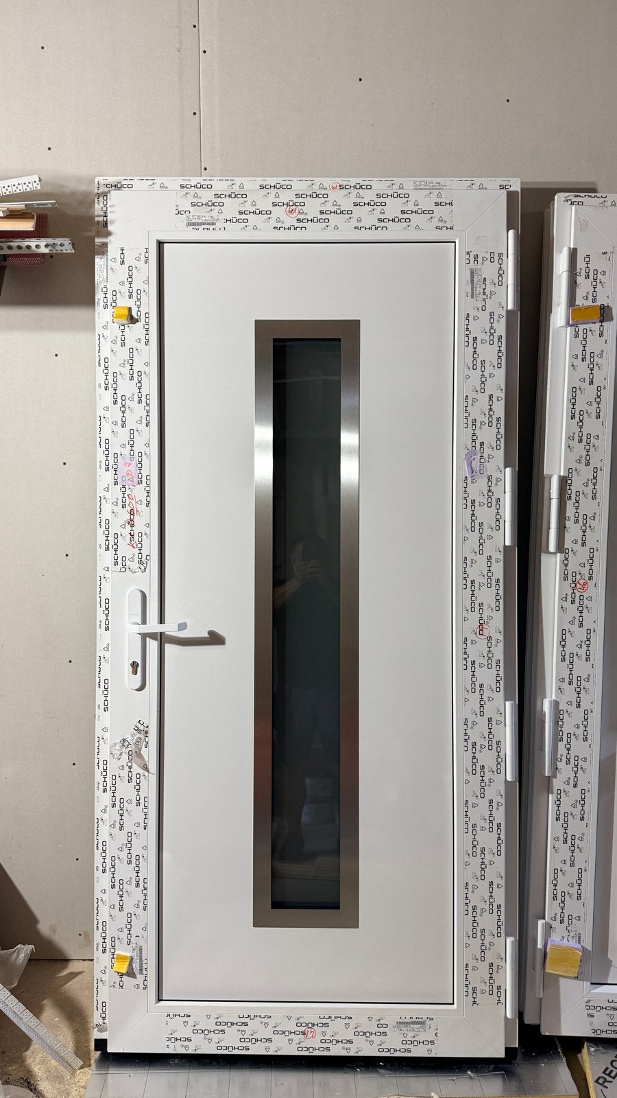 Nieuwe voordeur met kozijn - Antraciet/Wit, Kunststof, 215 cm of meer, Nieuw, Buitendeur