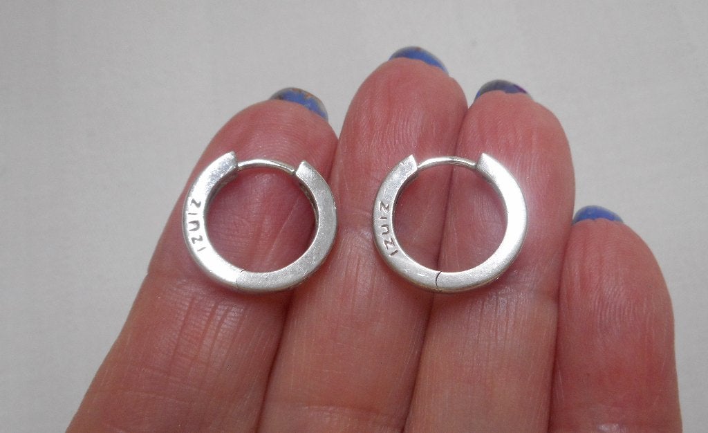 Zilveren Zinzi oorringen met steentjes nr.1718, Hangers, Verzenden, Zo goed als nieuw, Zilver