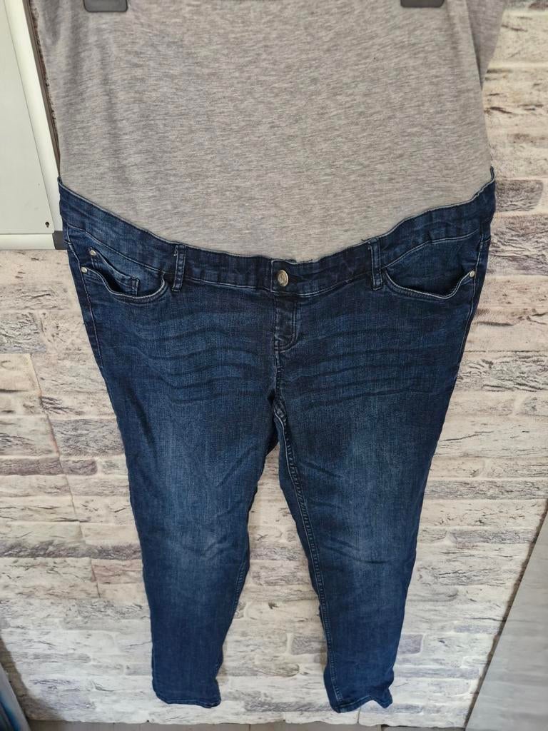 Donkerblauwe zwangerschapsbroek Maat 44, Kleding | Dames, Positiekleding, Blauw, Maat 42/44 (L), Onbekend, Zo goed als nieuw