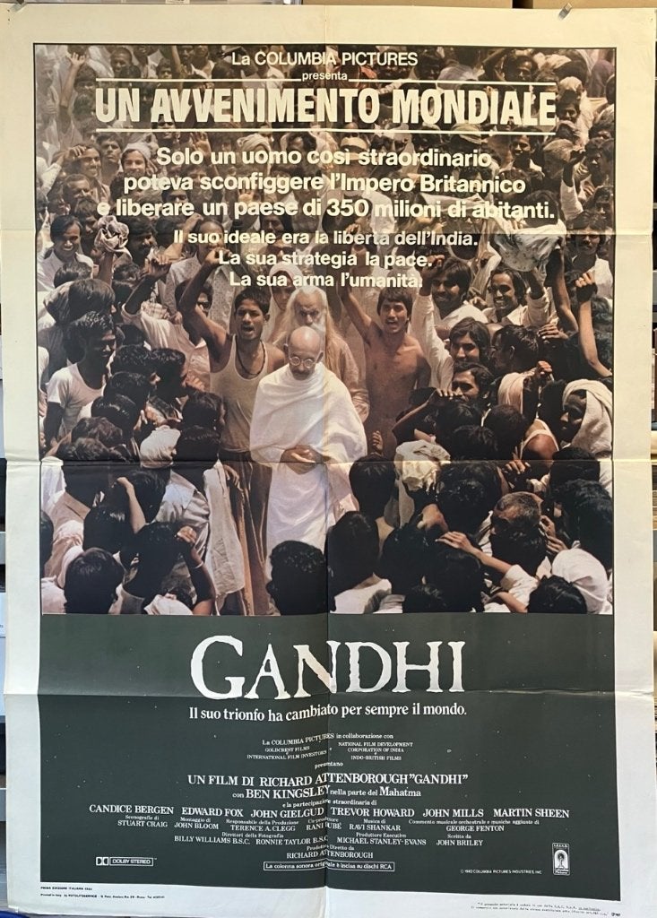 Gandhi (1982) - Originele filmposter, Ophalen of Verzenden, Zo goed als nieuw, A1 t/m A3, Film en Tv