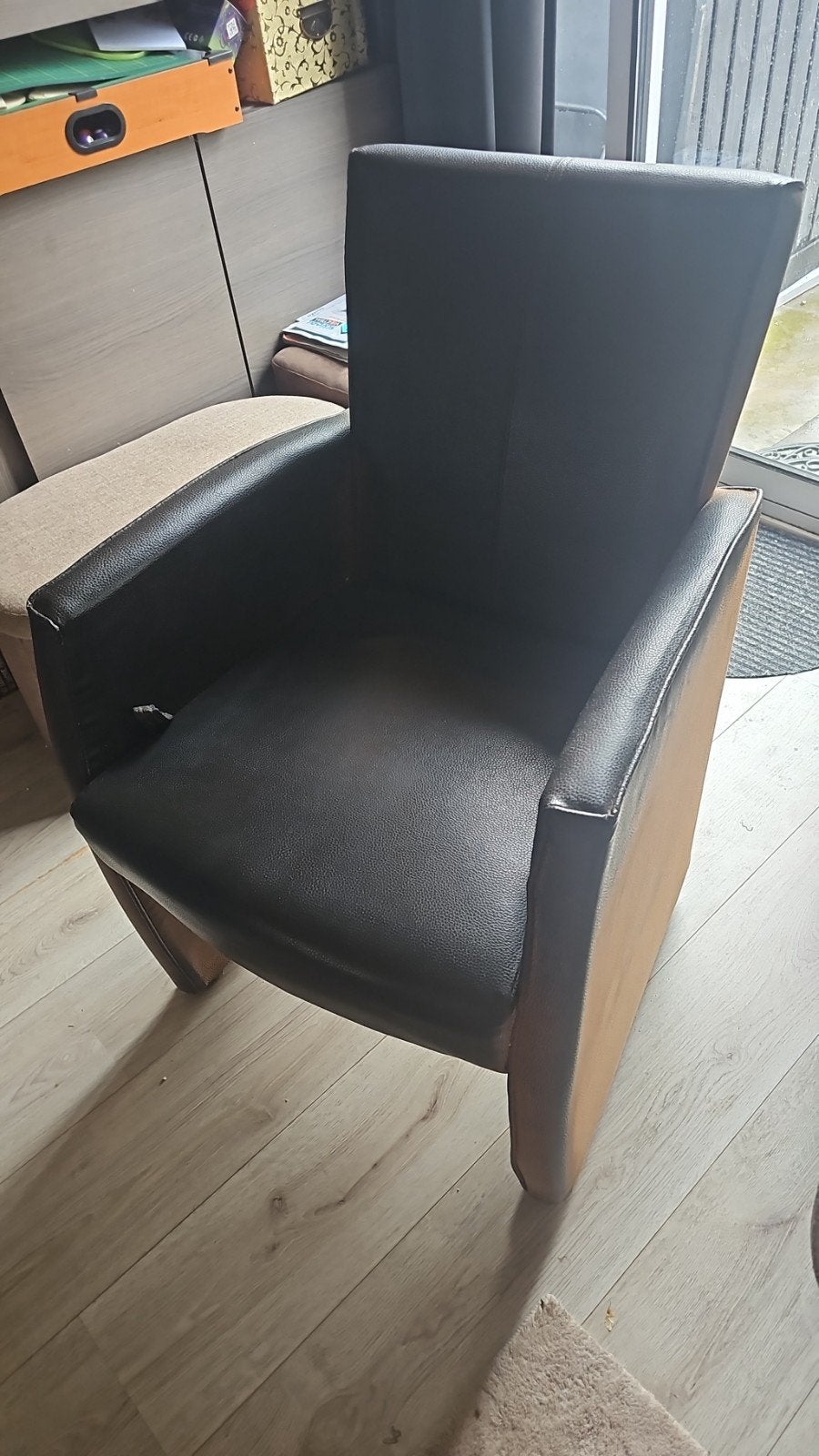 Leren stoelen met wieltjes 6 stuks per stuk, Ophalen, Gebruikt, Minder dan 75 cm, 50 tot 75 cm