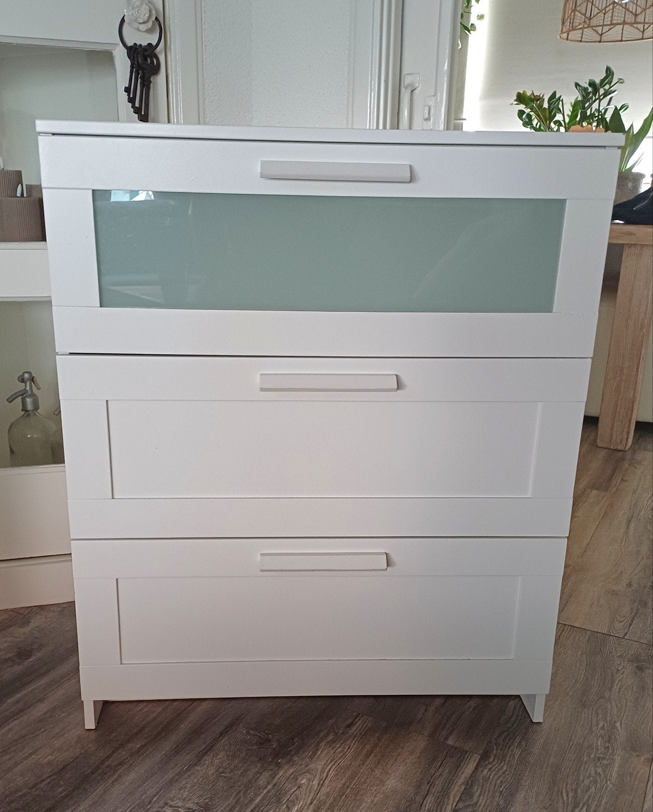 Prachtige witte ikea brimnes ladenkast/ladekast/kast, Zo goed als nieuw, 3 of 4 laden, Minder dan 100 cm, 25 tot 50 cm