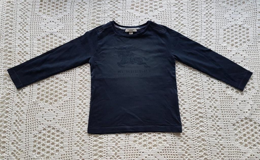 Burberry longsleeve donkerblauw 110, Ophalen of Verzenden, Zo goed als nieuw, Jongen of Meisje, Shirt of Longsleeve