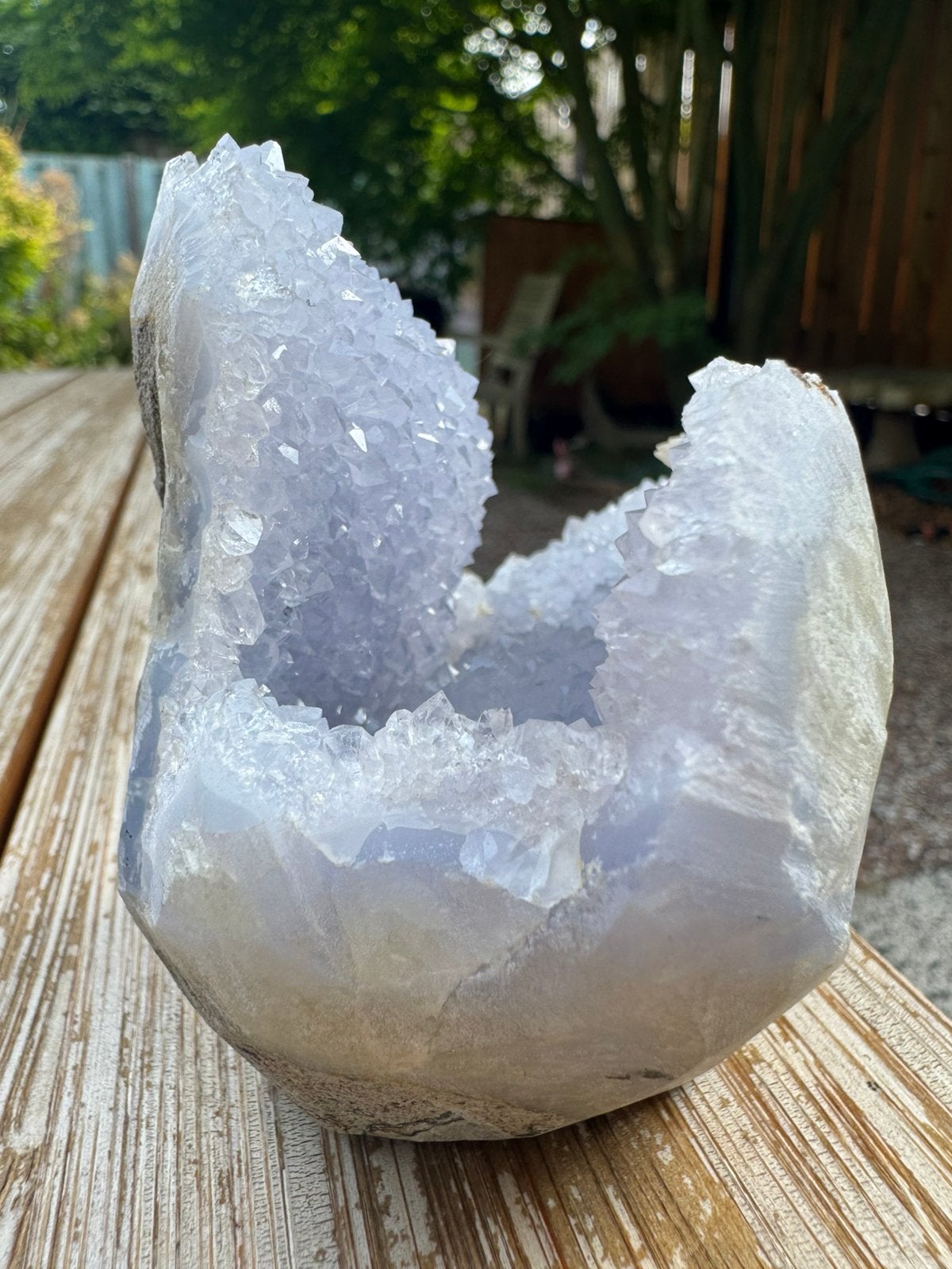 Blauwe druzy agaat, Ophalen of Verzenden, Mineraal