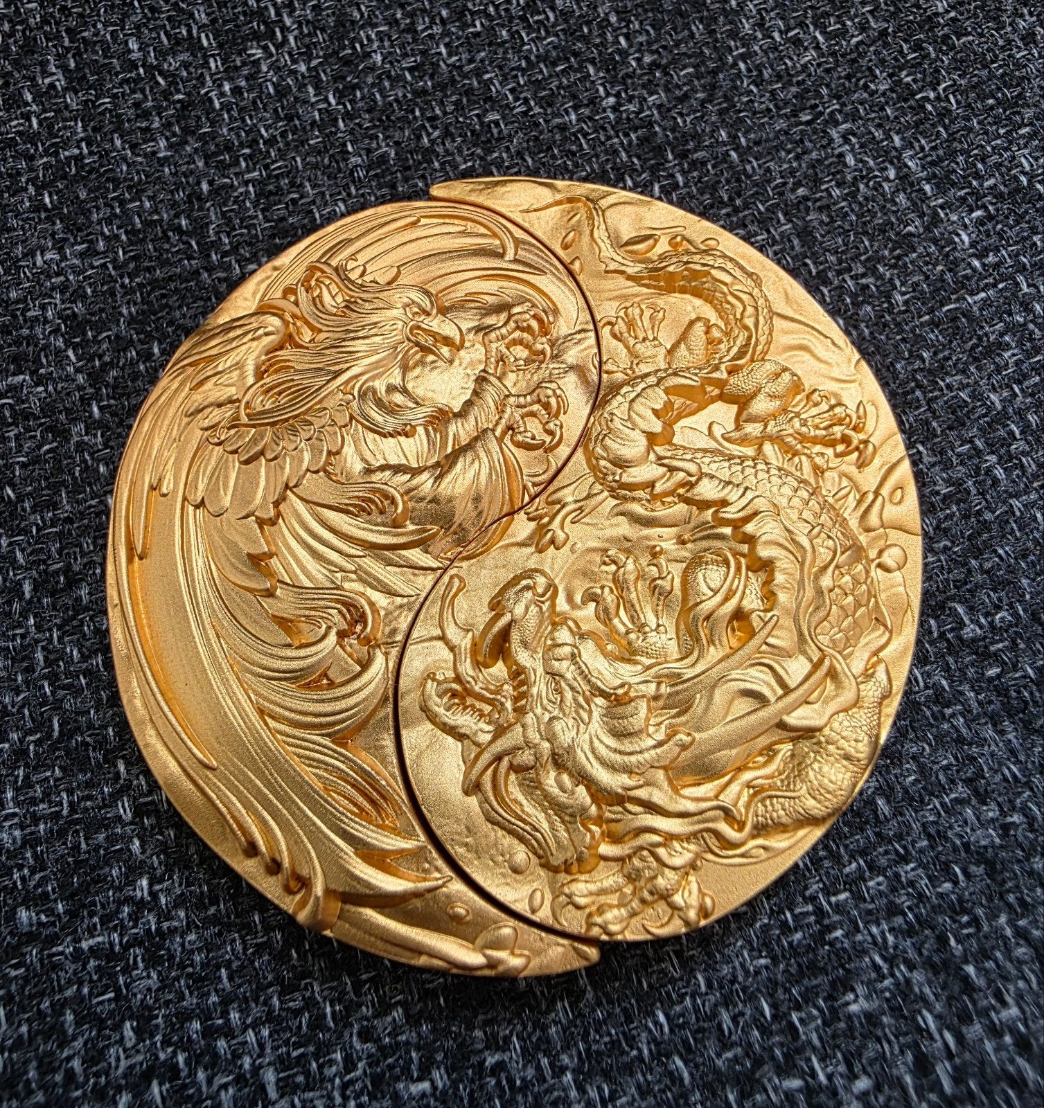 2 2 oz Yin Yang Verguld Zilveren Munt (met certificaat), Ophalen of Verzenden, Zilver
