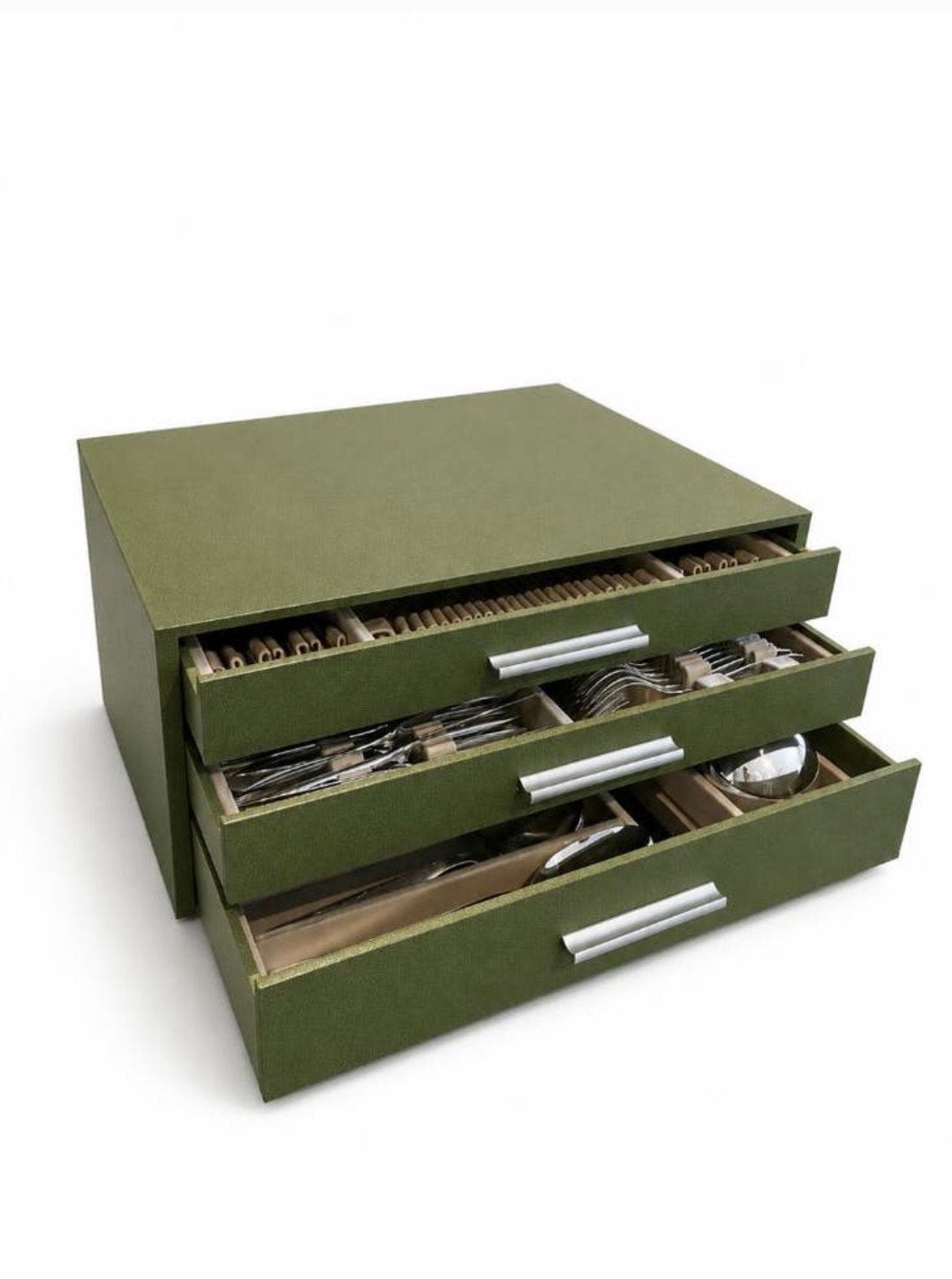 Christofle Orléans verzilverd bestekcassette, Huis en Inrichting, 3 of 4 laden, Ophalen of Verzenden, Zo goed als nieuw, 25 tot 50 cm