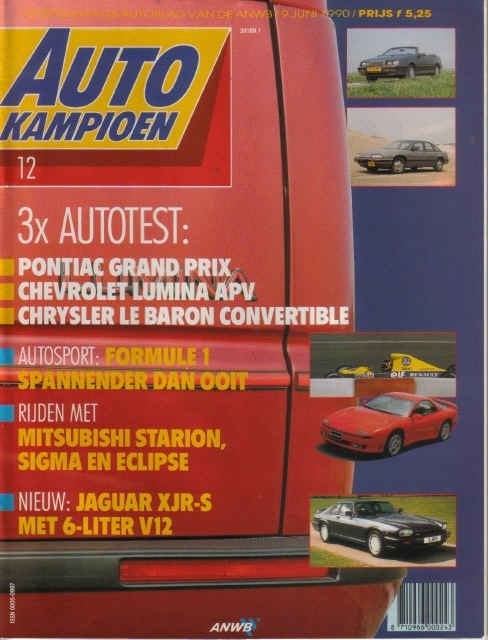 Autokampioen 12 1990 : Jaguar XJR S - Chevrolet Lumina APV, Ophalen of Verzenden, Gelezen, Algemeen
