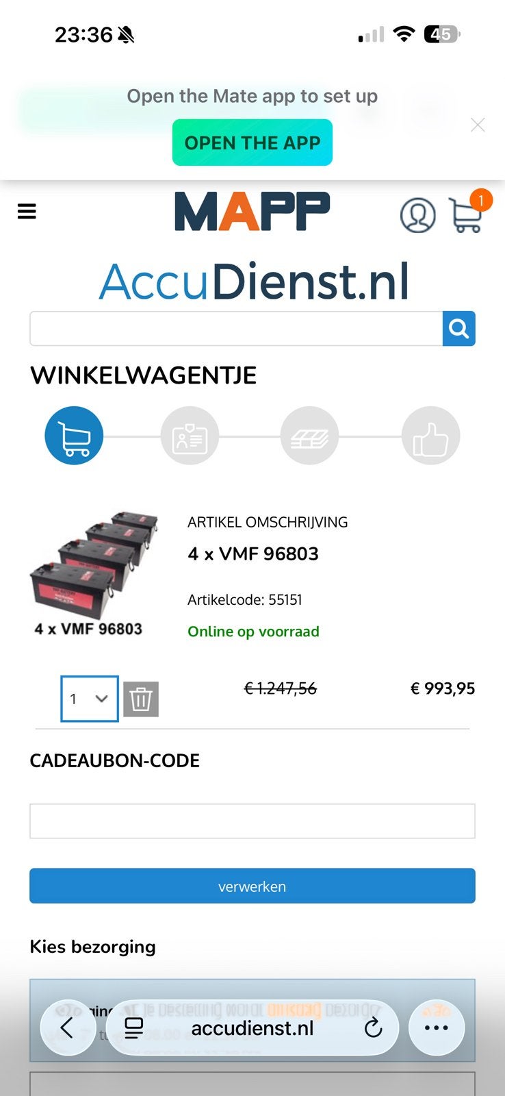 Complete set 4x VMF semi tractie accu’s inc panelen, Ophalen, Nieuw