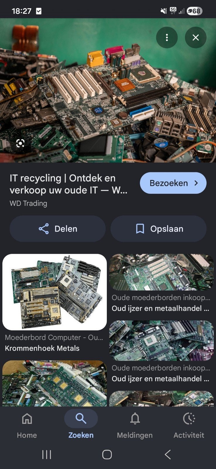 Printplaten, moederborden, CPU, RAM, HDD, telefoons per kilo, Ophalen of Verzenden, Niet werkend