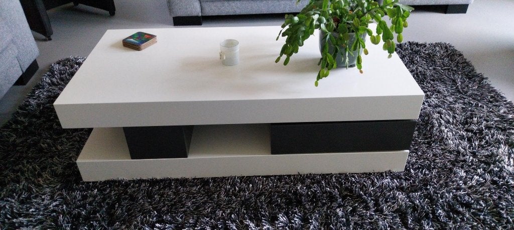 Salontafel van Henders & Hazel wit atraciet met lade, Ophalen, Gebruikt, 100 tot 150 cm, 50 tot 100 cm